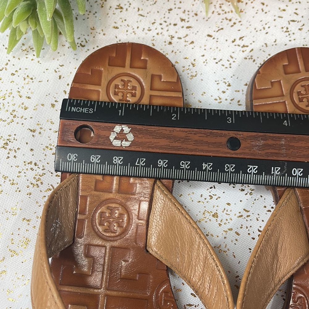 Tory Burch shoes Flip flops sandals Thora flats tan gold - Picture 12 of 14